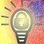 Bulb with lock and bright coloured background